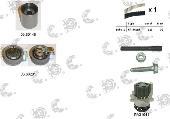 Autokit 04.5129PA2 - Pompe à eau + kit de courroie de distribution cwaw.fr