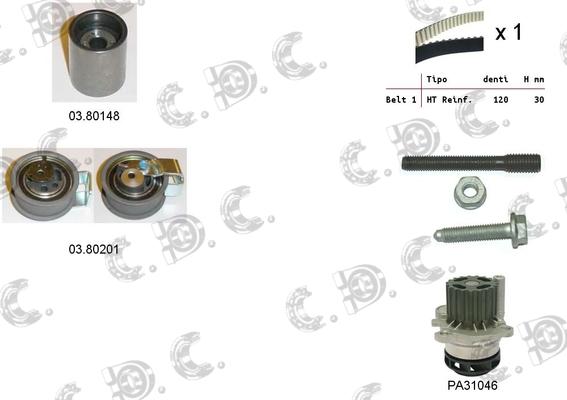 Autokit 04.5129PA - Pompe à eau + kit de courroie de distribution cwaw.fr