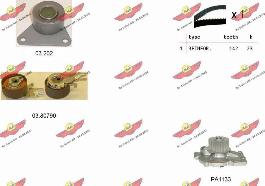 Autokit 04.5343PA - Pompe à eau + kit de courroie de distribution cwaw.fr