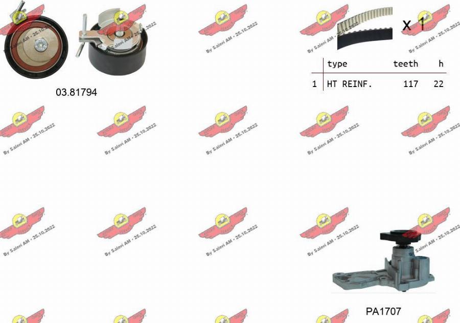 Autokit 04.5353PA2 - Pompe à eau + kit de courroie de distribution cwaw.fr