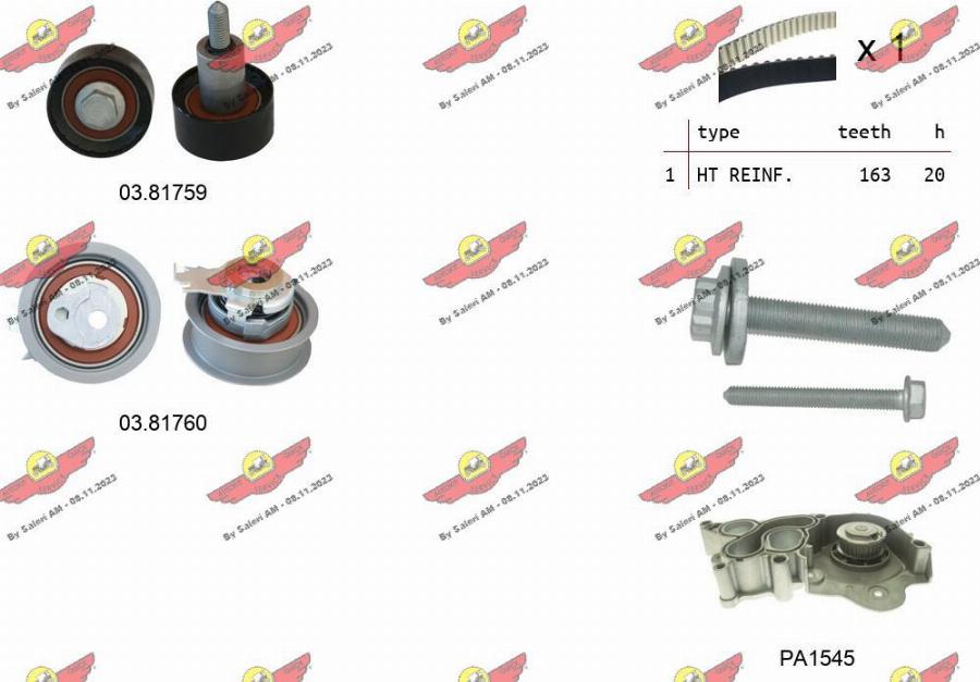 Autokit 04.5363PA2 - Pompe à eau + kit de courroie de distribution cwaw.fr