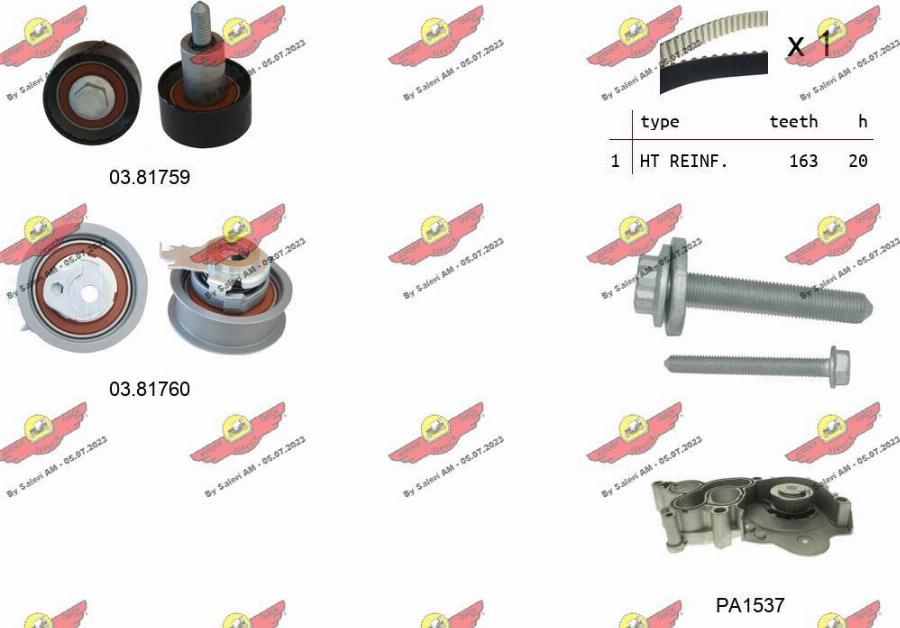 Autokit 04.5363PA - Pompe à eau + kit de courroie de distribution cwaw.fr