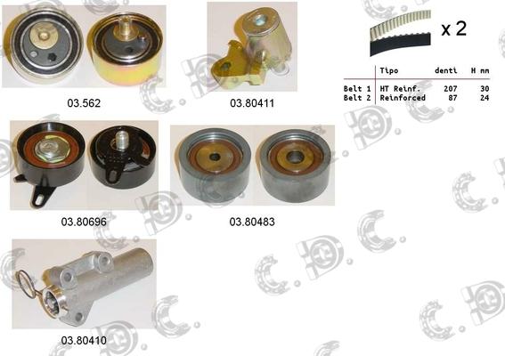 Autokit 04.5266C - Kit de distribution cwaw.fr