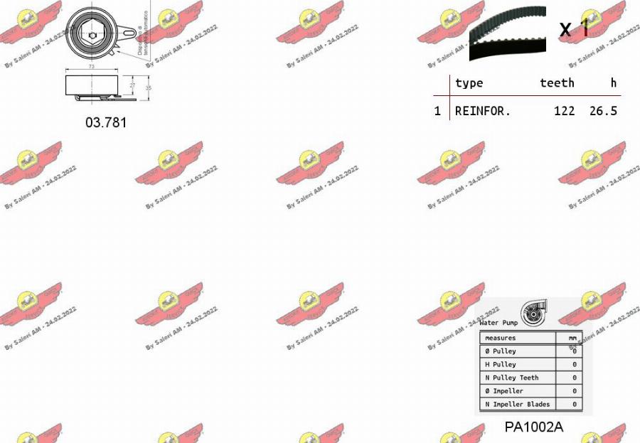 Autokit 04.5222PA - Pompe à eau + kit de courroie de distribution cwaw.fr