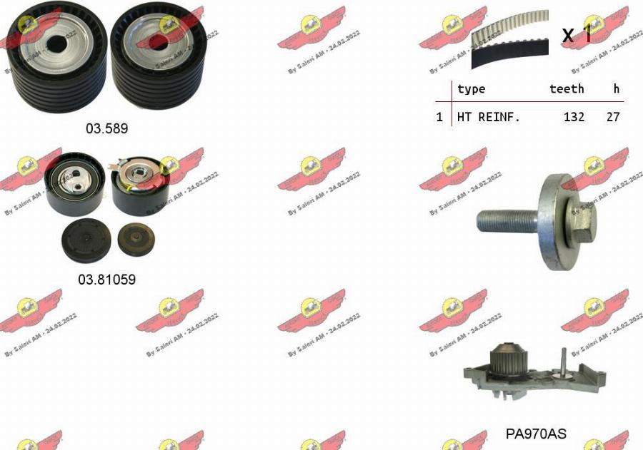 Autokit 04.5278PA - Pompe à eau + kit de courroie de distribution cwaw.fr