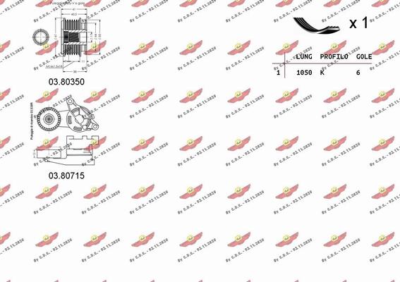 Autokit 06.0046 - Jeu de courroies trapézoïdales à nervures cwaw.fr