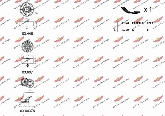 Autokit 060059 - Jeu de courroies trapézoïdales à nervures cwaw.fr