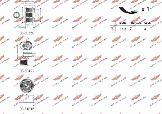 Autokit 06.0064 - Jeu de courroies trapézoïdales à nervures cwaw.fr