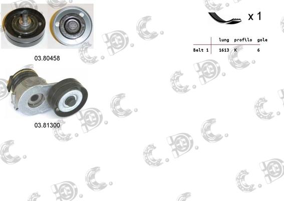 Autokit 06.0062 - Jeu de courroies trapézoïdales à nervures cwaw.fr