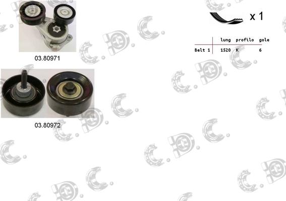 Autokit 06.0010 - Jeu de courroies trapézoïdales à nervures cwaw.fr