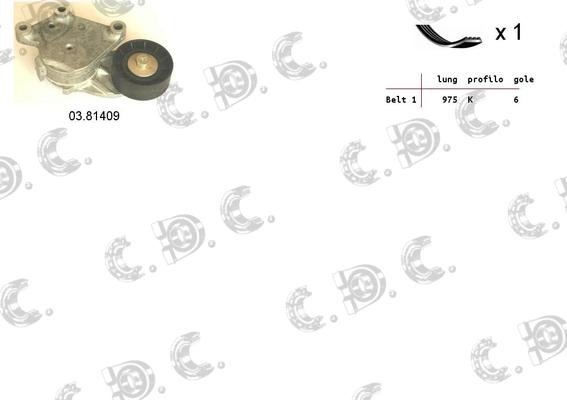 Autokit 06.0035 - Jeu de courroies trapézoïdales à nervures cwaw.fr