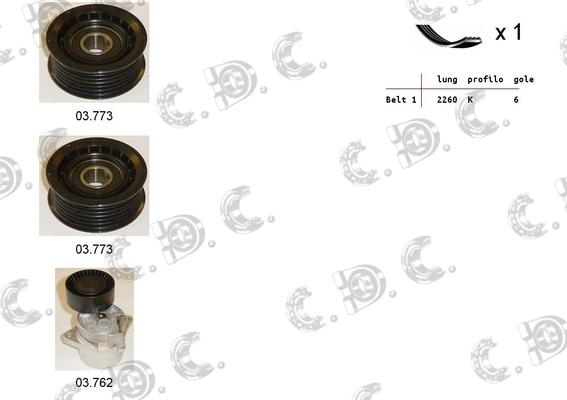 Autokit 06.0032 - Jeu de courroies trapézoïdales à nervures cwaw.fr