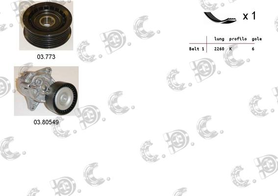 Autokit 06.0029 - Jeu de courroies trapézoïdales à nervures cwaw.fr