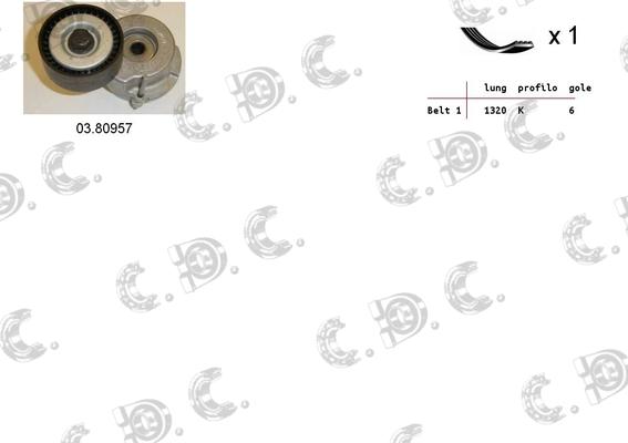 Autokit 06.0023 - Jeu de courroies trapézoïdales à nervures cwaw.fr