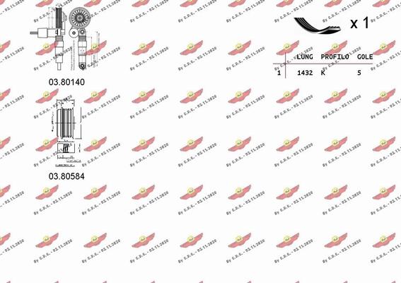 Autokit 06.0074 - Jeu de courroies trapézoïdales à nervures cwaw.fr