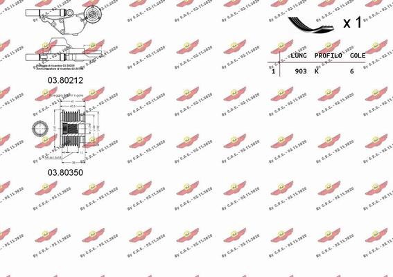 Autokit 06.0109 - Jeu de courroies trapézoïdales à nervures cwaw.fr