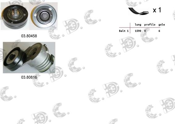 Autokit 06.0114 - Jeu de courroies trapézoïdales à nervures cwaw.fr