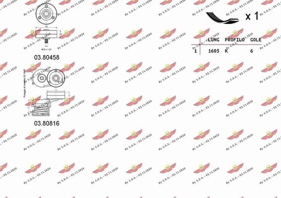 Autokit 06.0117 - Jeu de courroies trapézoïdales à nervures cwaw.fr