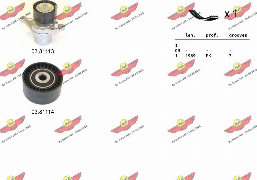 Autokit 06.0136 - Jeu de courroies trapézoïdales à nervures cwaw.fr