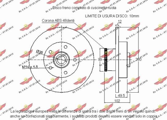 Autokit 01.97416D - Disque de frein cwaw.fr