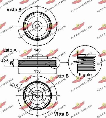 Autokit 03.90011 - Poulie, vilebrequin cwaw.fr