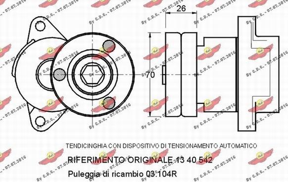 Autokit 03.534 - Tendeur de courroie, courroie trapézoïdale à nervures cwaw.fr