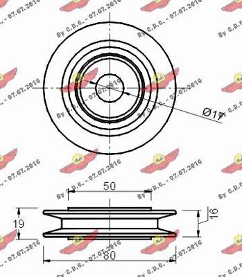 Autokit 03.639 - Poulie renvoi / transmission, courroie trapézoïdale à nervures cwaw.fr