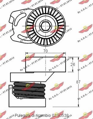 Autokit 03.80418 - Tendeur de courroie, courroie trapézoïdale à nervures cwaw.fr