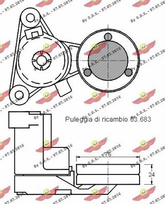 Autokit 03.80478 - Tendeur de courroie, courroie trapézoïdale à nervures cwaw.fr