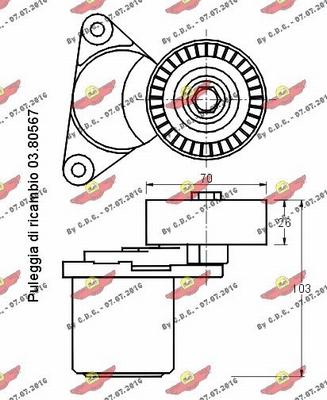 Autokit 03.80558 - Tendeur de courroie, courroie trapézoïdale à nervures cwaw.fr