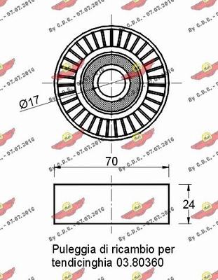 Autokit 03.80612 - Poulie renvoi / transmission, courroie trapézoïdale à nervures cwaw.fr