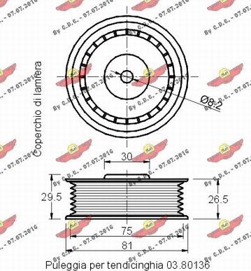 Autokit 03.80115 - Poulie renvoi / transmission, courroie trapézoïdale à nervures cwaw.fr