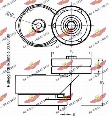 Autokit 03.80249 - Tendeur de courroie, courroie trapézoïdale à nervures cwaw.fr