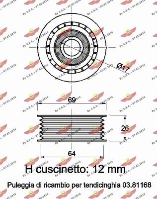 Autokit 03.80753 - Poulie renvoi / transmission, courroie trapézoïdale à nervures cwaw.fr