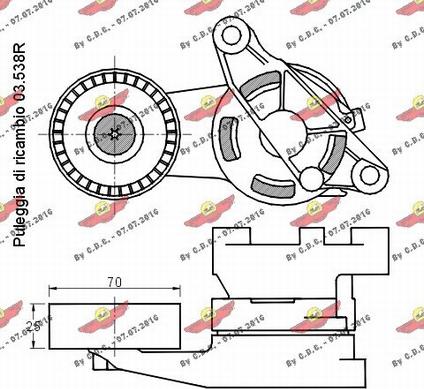 Autokit 03.80715 - Tendeur de courroie, courroie trapézoïdale à nervures cwaw.fr