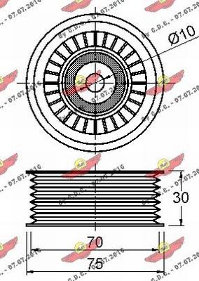 Autokit 03.81515 - Poulie renvoi / transmission, courroie trapézoïdale à nervures cwaw.fr