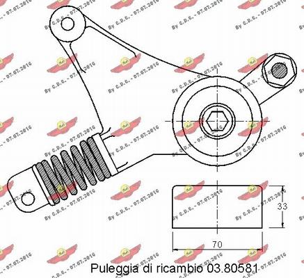 Autokit 03.81584 - Tendeur de courroie, courroie trapézoïdale à nervures cwaw.fr