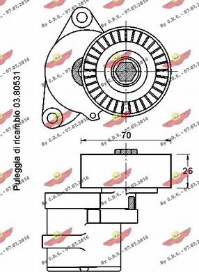 Autokit 03.81617 - Tendeur de courroie, courroie trapézoïdale à nervures cwaw.fr