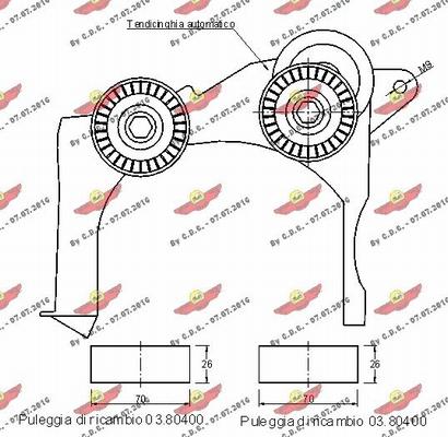 Autokit 03.81157 - Tendeur de courroie, courroie trapézoïdale à nervures cwaw.fr