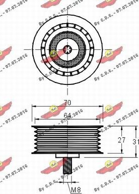 Autokit 03.81103 - Poulie renvoi / transmission, courroie trapézoïdale à nervures cwaw.fr