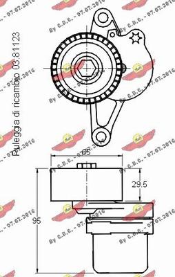 Autokit 03.81113 - Tendeur de courroie, courroie trapézoïdale à nervures cwaw.fr