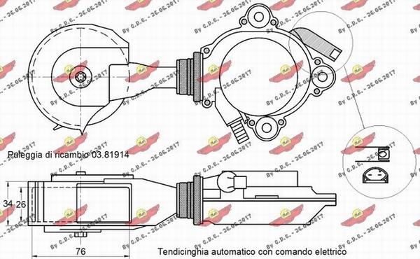 Autokit 03.81315 - Tendeur de courroie, courroie trapézoïdale à nervures cwaw.fr