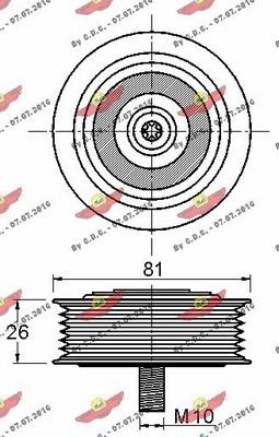 Autokit 03.81370 - Poulie renvoi / transmission, courroie trapézoïdale à nervures cwaw.fr