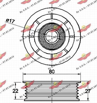 Autokit 03.81798 - Poulie renvoi / transmission, courroie trapézoïdale à nervures cwaw.fr