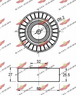 Autokit 03.283 - Poulie renvoi / transmission, courroie trapézoïdale à nervures cwaw.fr