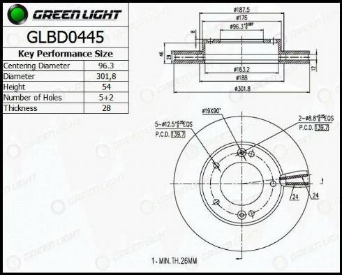 AutomotiveAdriado GLBD0445 - Disque de frein cwaw.fr