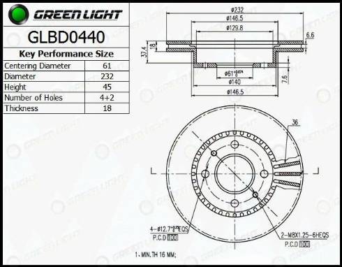 AutomotiveAdriado GLBD0440 - Disque de frein cwaw.fr