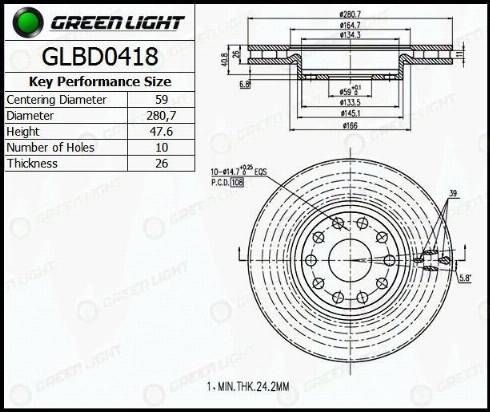 AutomotiveAdriado GLBD0418 - Disque de frein cwaw.fr