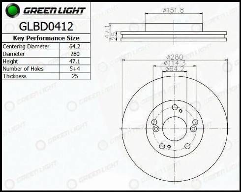 AutomotiveAdriado GLBD0412 - Disque de frein cwaw.fr