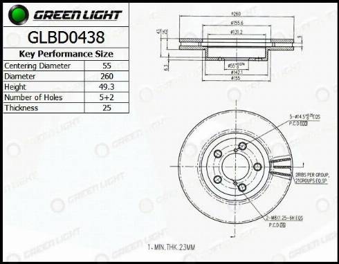 AutomotiveAdriado GLBD0438 - Disque de frein cwaw.fr